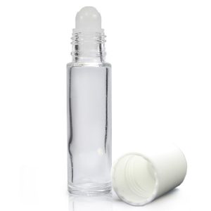 10ML ROLL ON BOTTLE WITH COMPLETE WHITE CAP