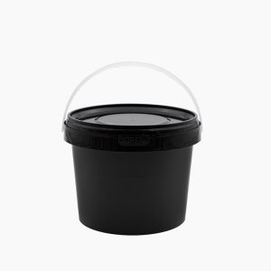 1L black Bucket bucket temper evident with lid