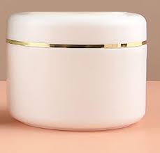 250g white Jar with gold ring lid shive complete