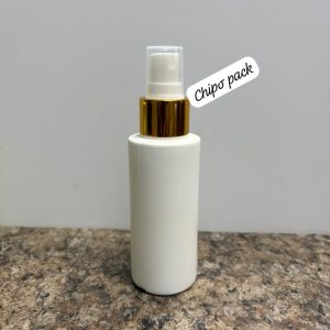 100ML COSMETIC BOTTLE WITH WHITE AND GOLD SPRAYS