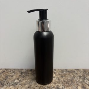 125ml Boston Black Bottle with Black & Silver Lotion Pumps